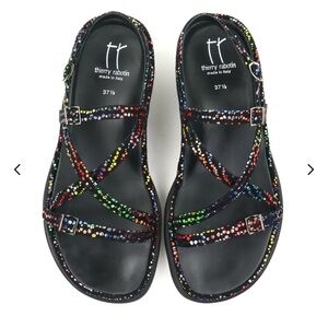 Thierry Rabotin Women's Wave 1320W Stig Multicolored Suede Leather Sandal